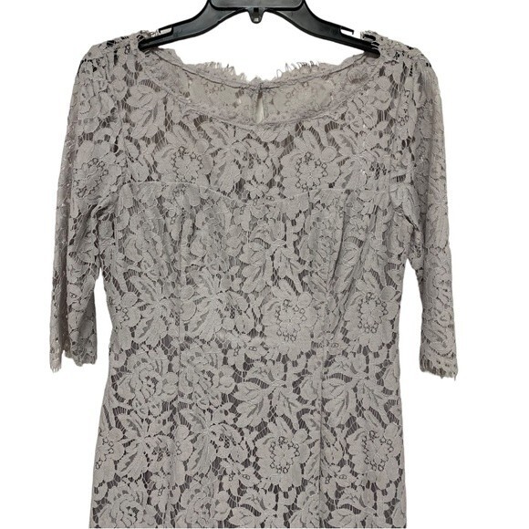 NWOT Eliza J | Gray Lace Fit & Flare Cocktail Dress 6 - Picture 4 of 8